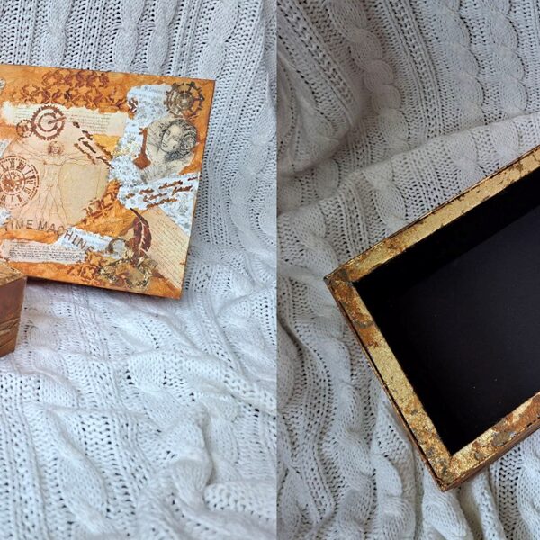 Time Machine kaste. Tajā glabāju kāzu apsveikumus